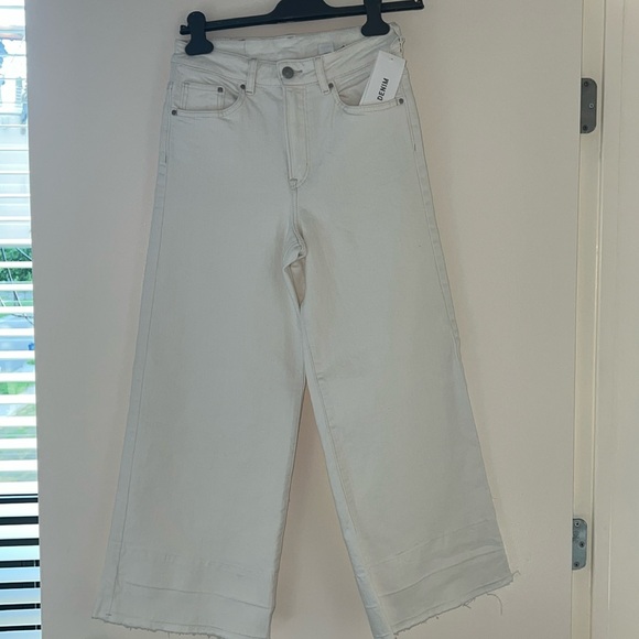 H&M Culotte Jupe-Culotte High Waist White Jeans Size 27 - Picture 4 of 17